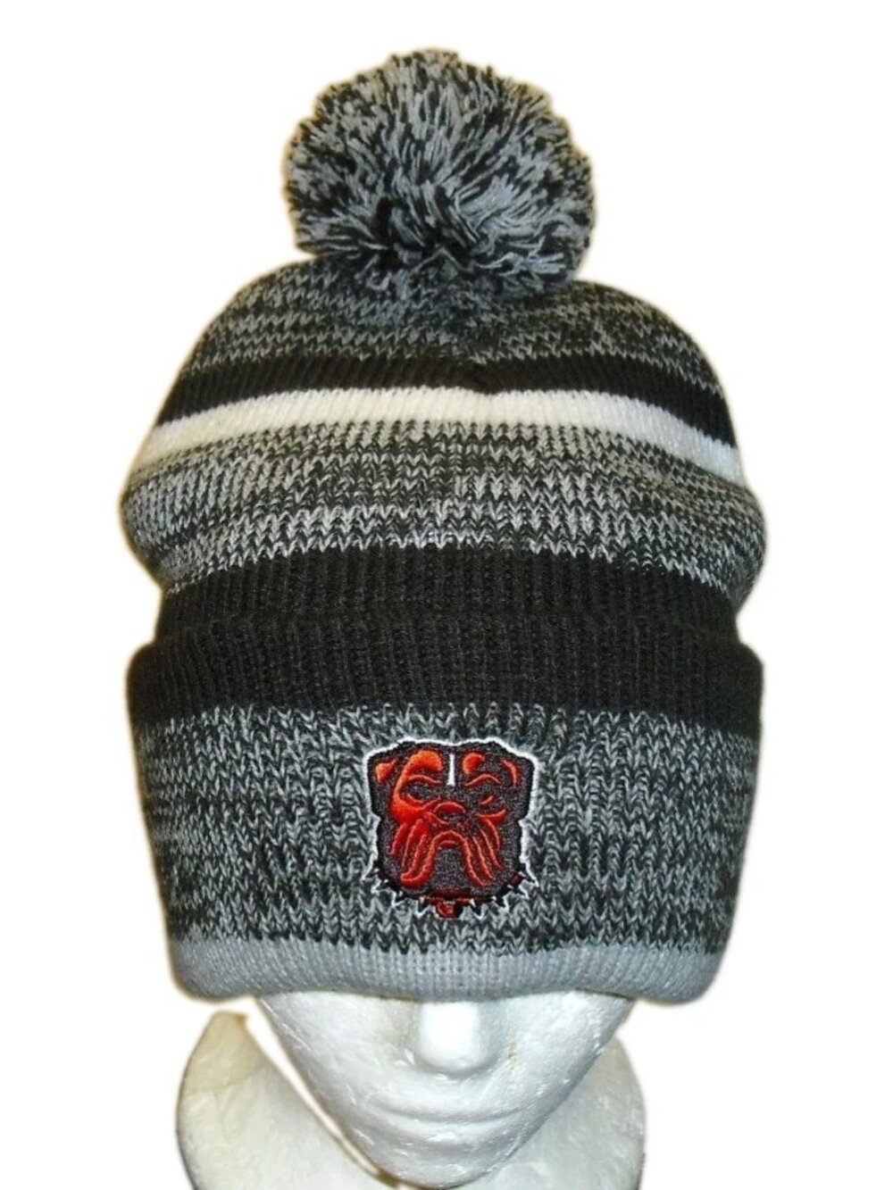 Cleveland Browns 47 Brand Dawg Dog Pound Mens Pom Cuffed Beanie Winter Hat New
